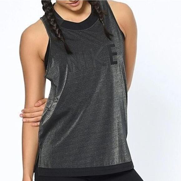 Nike small shimmer graphic active athletic tank top TS 2845 - Picture 1 of 14
